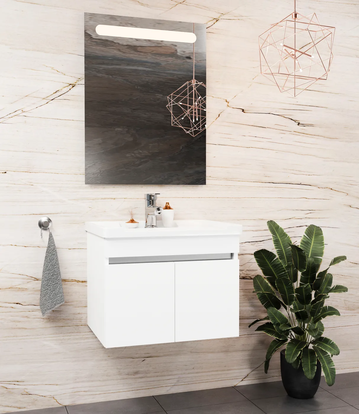 Meuble salle de bain Istanbul Blanc — 2 portes