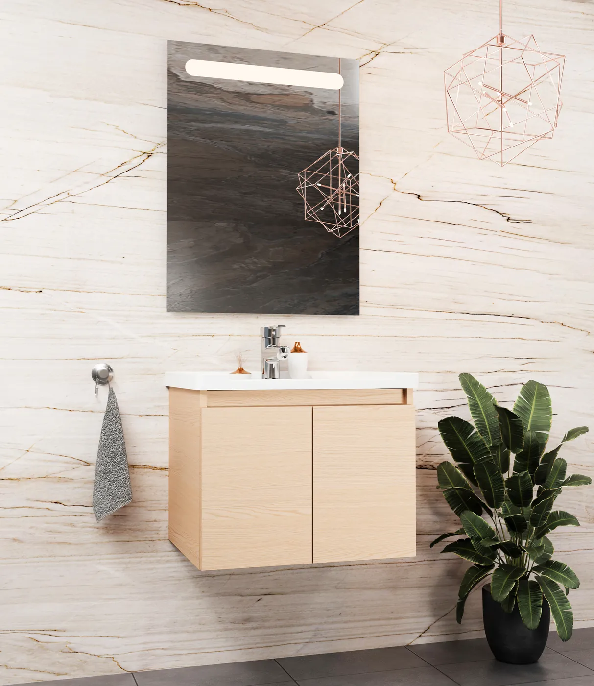 Meuble salle de bain Evora Chêne 50x36 cm / 60x46 cm / 80x46 cm