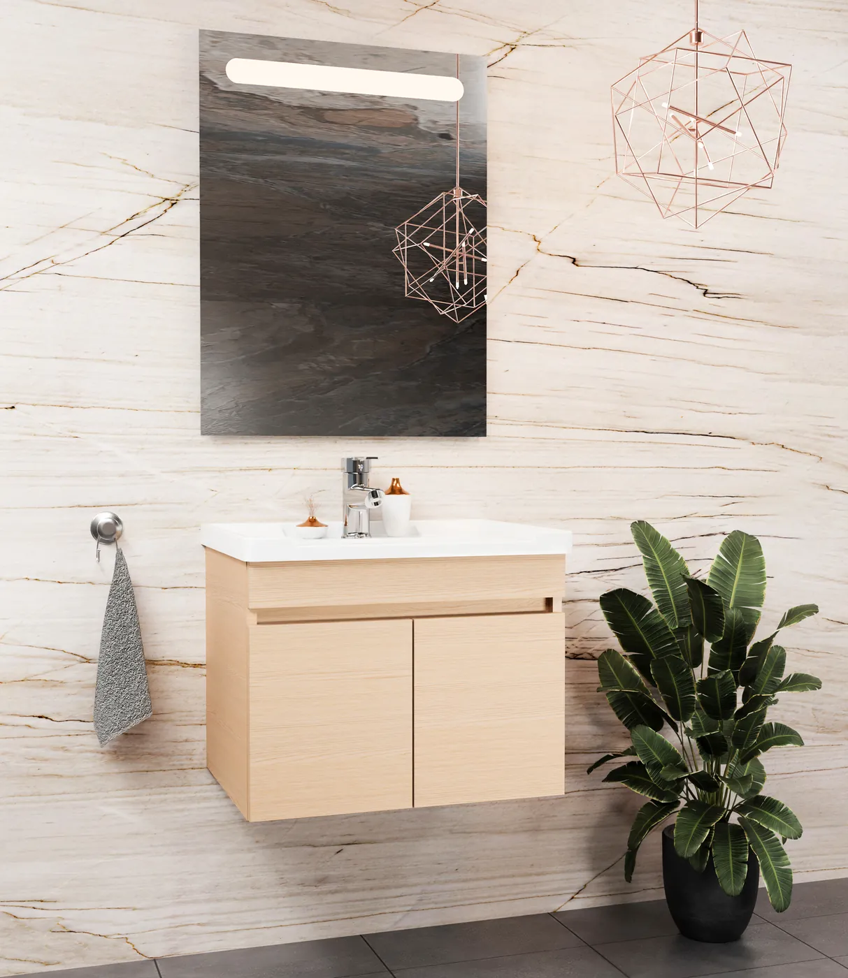Meuble salle de bain Istanbul Chêne 50x36 cm / 60x46 cm / 80x46 cm