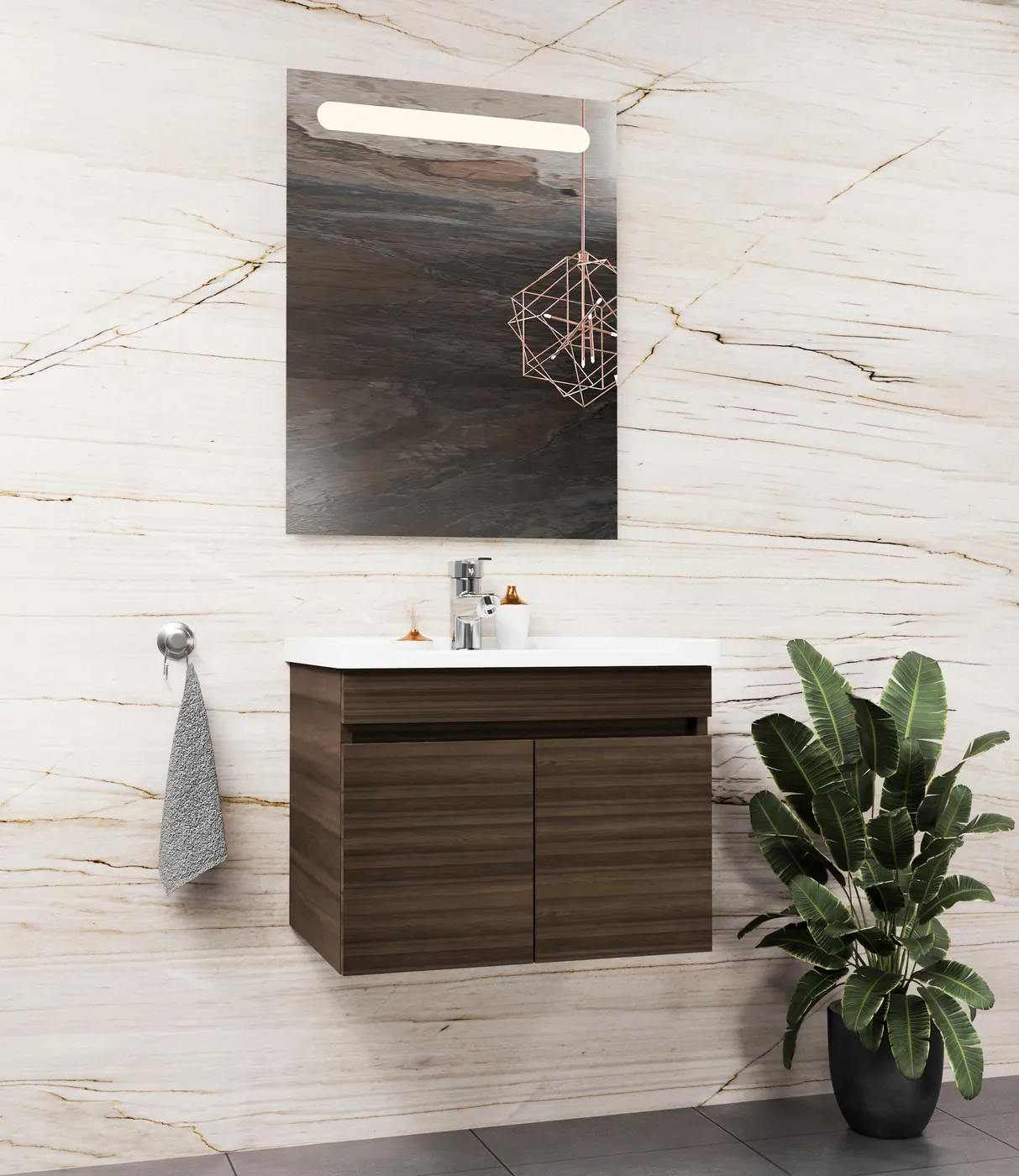 Meuble salle de bain Istanbul Noyer américain 50x36 cm / 60x46 cm / 80x46 cm