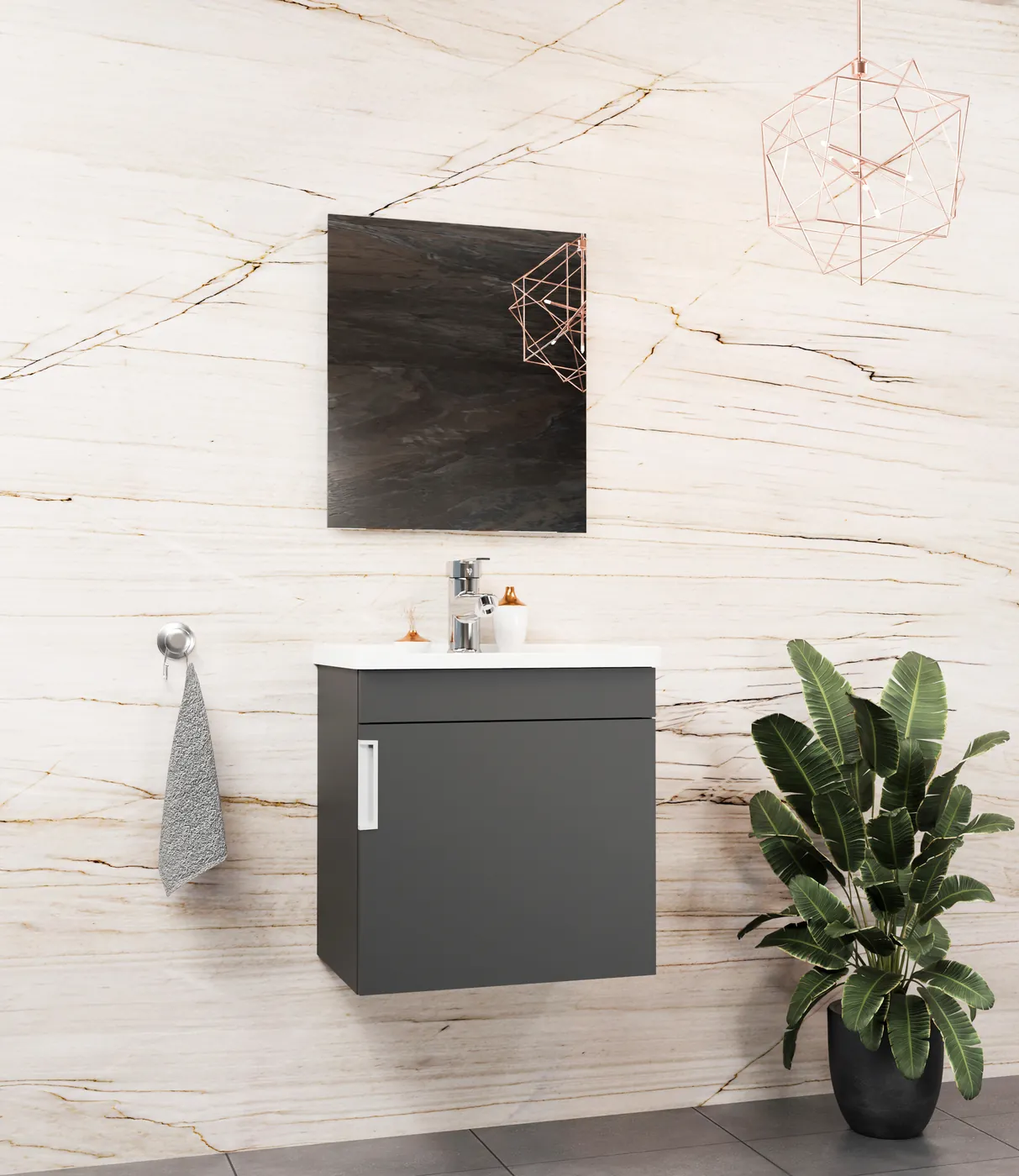 Meuble salle de bain Yalova 50x36 Anthracite 50x36 cm / 50x26 cm