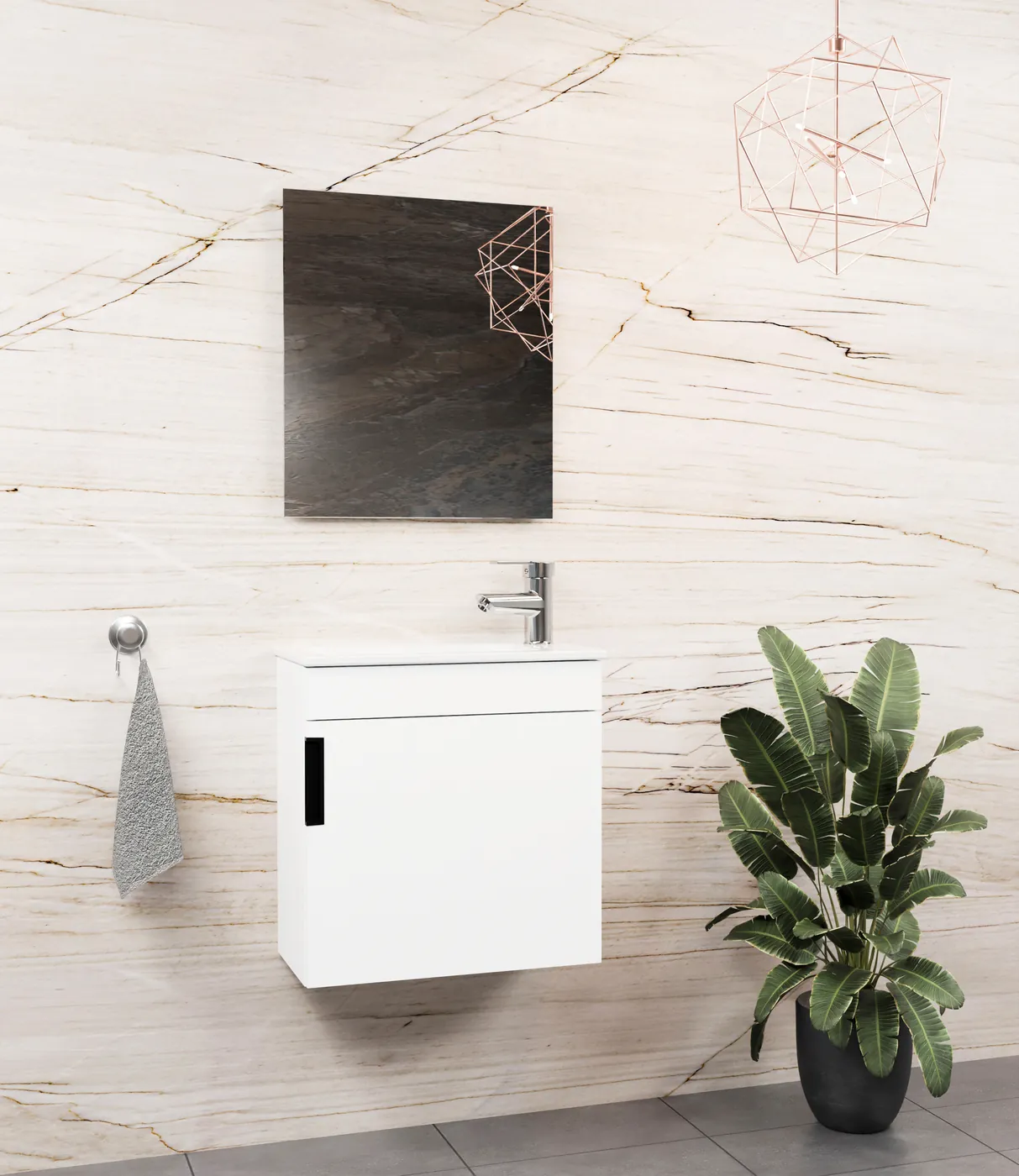 Meuble salle de bain Yalova 50x26 Blanc 50x26 cm